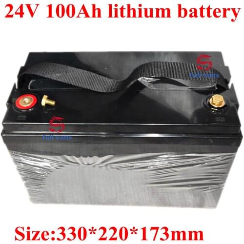 Waterproof 24V 100AH Lithium ion Battery Electric bicycle 24V Solar Golf Car lipo Battery for Forklift fork + 29.4v 10A Charger