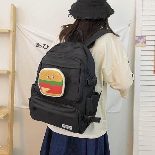 Waterproof Oxford Women Backpack Female Large Capacity Backpack Unisex Schoolbag Laptop Backpacks Travel Classic Black White