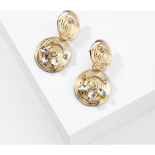 LUNA CHIAO Fashion Jewelry Gold Color Swirl Statement Earrings for Women