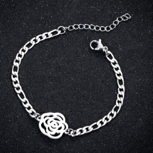 Flower bracelet Stainless steel women Jelwery for mom gifts