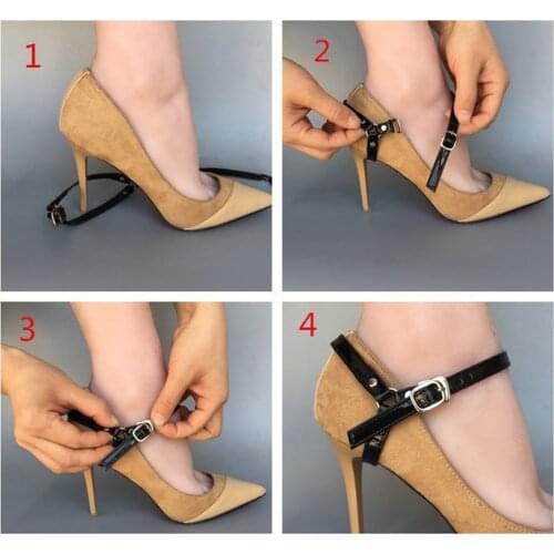 1 Pair Detachable Anti-loose Shoe Straps Accessories with Buckles for Loose High Heeled Shoes Wedges Flats