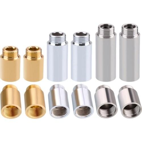 1 Pcs 1/2'' 3/4'' 1'' copper Pipe Plating Water Fittings Lengthen Joints Inner And Outer Wire Plug Exhaust Connector Adapter