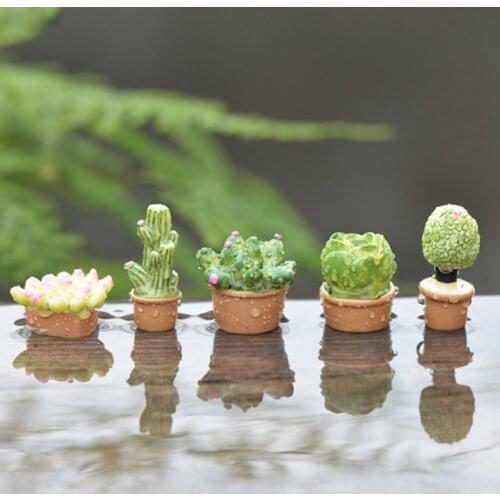1 Pcs 5 Style Cute Mini Flower Trees Miniature Plants Garden Decor Fairy Home Houses Decoration Crafts DIY Accessories