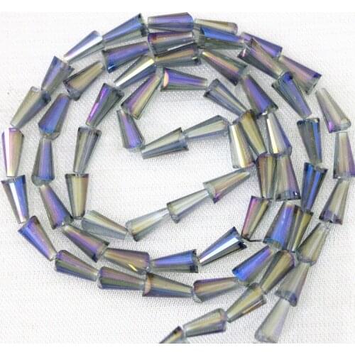 16 color wholesale price tower shape crystal glass 4x8mm diy women girl gift loose spacers beads accessories jewelry 70pcs B1180