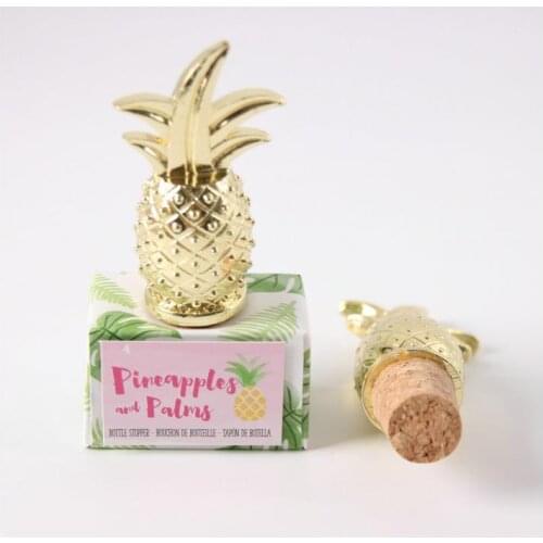 50pcs Just Arrival Wedding Bridal Favors Gold Pineapples Bottle Stopper wedding party gifts supplies for guests