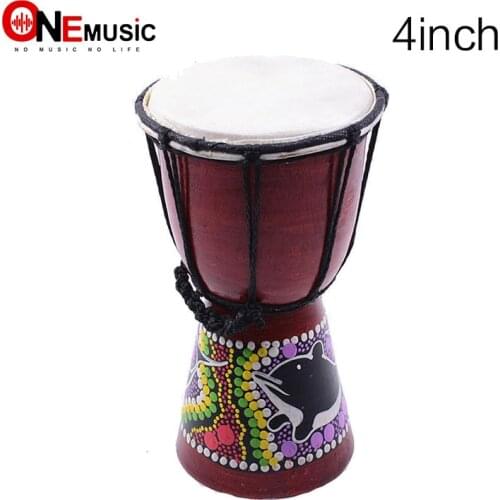 African Djembe 4 Inch Percussion Hand Drum For Sale Wooden Jambe/ Doumbek Drummer with pattern