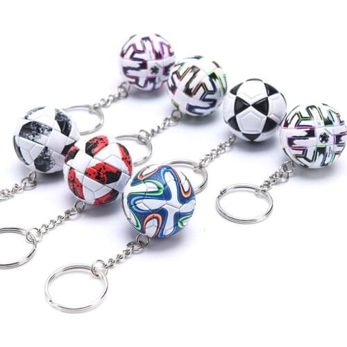 3D Sports Football Souvenirs PU Leather Keyring Men Soccer Fans Keychain Pendant 3D Sports Football Key