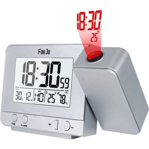 Projection Alarm Clock For Kids Digital Date Snooze Function Backlight Projector Desk Table Led Clock With Time Projection