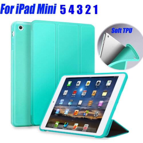 For iPad Mini 5 4 3 2 1 Case PU Leather TPU Silicon Back Slim Light Weight Smart Cover for iPad Mini IPP1
