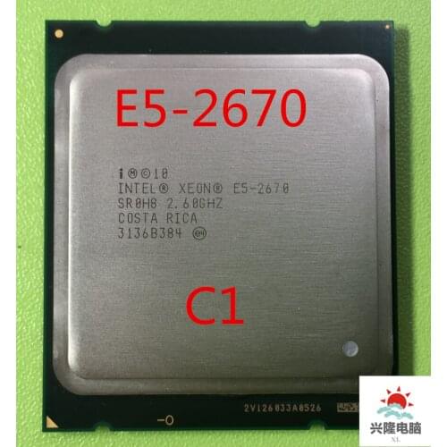 For Intel Xeon Processor E5-2670 20M Cache/2.60/GHz/8.00 GT/s SROH8 C1 GA 2011 E5 2670 working 100% Free Shipping
