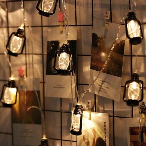 10 LEDs String Light Kerosene Fairy Lamp Warm Light Night Light Wedding Party Christmas Cafe Store Bedroom Valenties Day Decor
