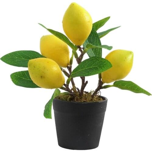 Artificial Fruit Trees Simulated Lemon Bonsai HomeDecoration Potted Plant Living Room Ornament Fake Lemon Tree