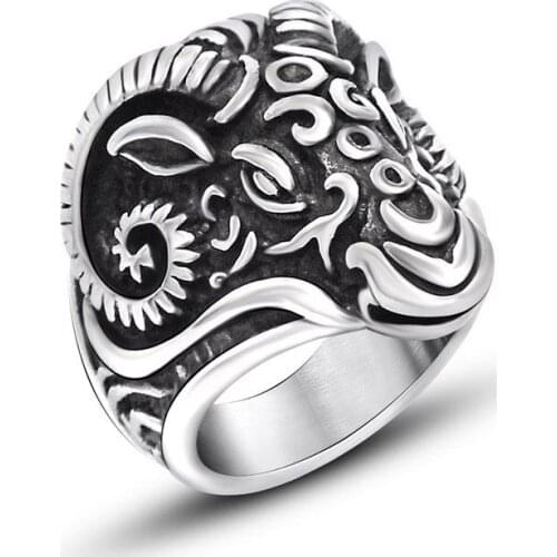Animal Totem Pattern Rings for Men Women 316L Stainless Steel Fashion Jewelry Wedding Ring Gift High Quality Polished 2020