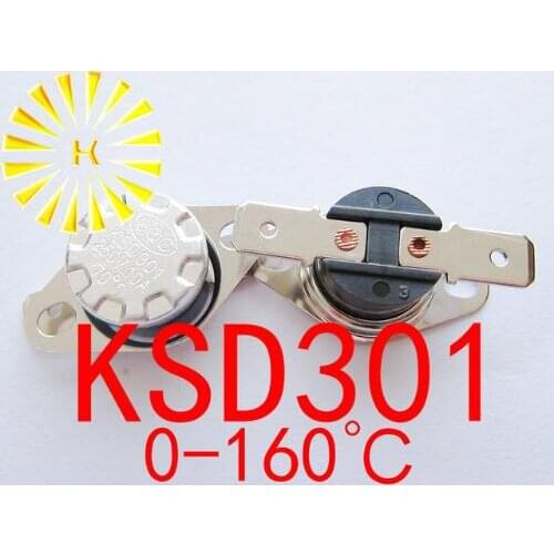 KSD301 0-160 degrees C 10A 250V Normally Closed/Open Temperature Switch Thermostat Resistor x 100PCS