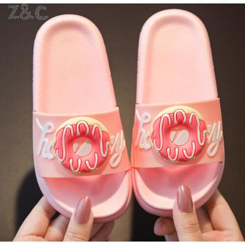 Summer Childrens Cool Slippers Girls Cartoon Cute Doughnut 1-3 Years old Family Babys Beach Sandals Funny Fashion Kids Shoe