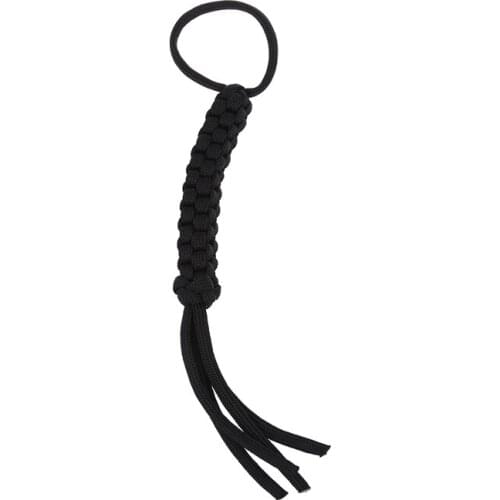 Fashion weaving knife on para cord (parachute cord) Weaving Square Black --Decoration knife, flashlight, keychain, etc