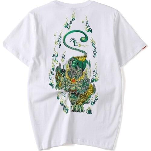 2020 New Arrival Cotton Casual O-neck Animal Brand Clothing T Shirt Men Spring And Summer Embroidery Male Youth With Short