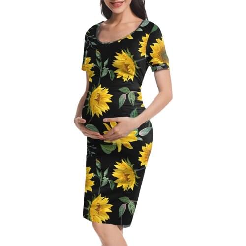 2021 New maternity dress Women Soft Comfortable Mom Pregnancy Maternity Summer Floral Fashion Pregnancy Dress Clothes