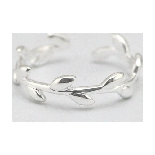 New Silver Color Leaf Rings For Women Fashion Jewelry Adjustable Size Engagement Ring
