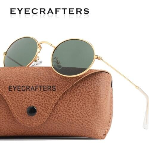 Brand Polarized 2020 Women Driving Metal Eyewear Mens Oval Vintage Retro Glasses Small Designer Classic Round Sunglasses Adult