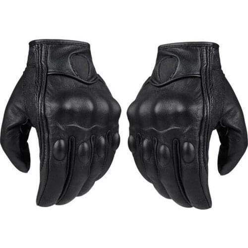 Motorcycle Riding Gloves Men Breathable Anti-skid Leather Gloves Comfortable Racing Gloves Anti-Fall Non-Slip Gloves