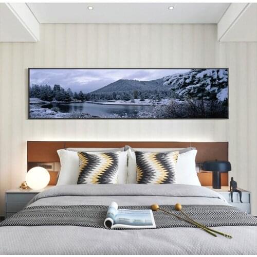 Winter Snow Mountain Lake Landscape Posters and Prints Wall Art Canvas Modular Paintings Pictures for Living Room Bedroom Decor
