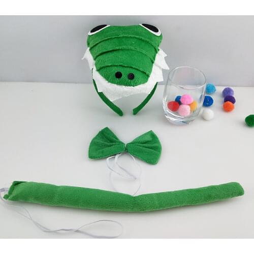 Ocean Animal Headband Bow Tie Tail Cosplay Crocodile Costume Set Kids Adults Party Fancy Dress Halloween Christmas New Year