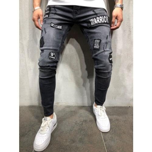 Мужские модные джинсы Qiyake China At AliExpress