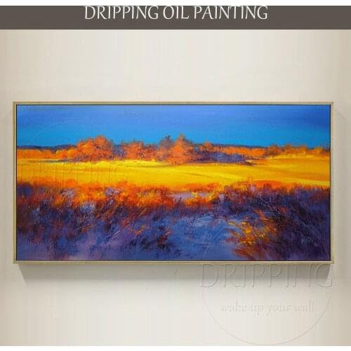 Hand-painted Wall Art Landscape Oil Painting for Living Room Decor Hand-painted Unframed Modern Abstract Landscape Oil Painting