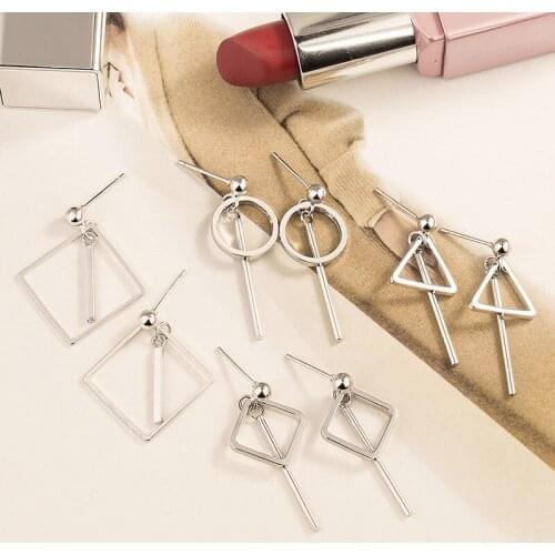 Серьги 2021 тренд Earrings for Women Korean Fashion Long Geometric Earrings Kolczyki Boucle Oreille Femme Damskie