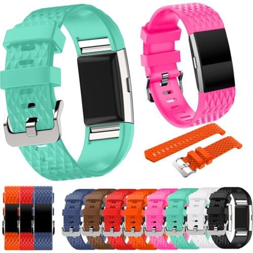 3D Replacement Straps For Fitbit Charge 2 Band Colors Soft Silicon Smartwatch Sport Bracelet Band for Fitbit Charge2 Bands