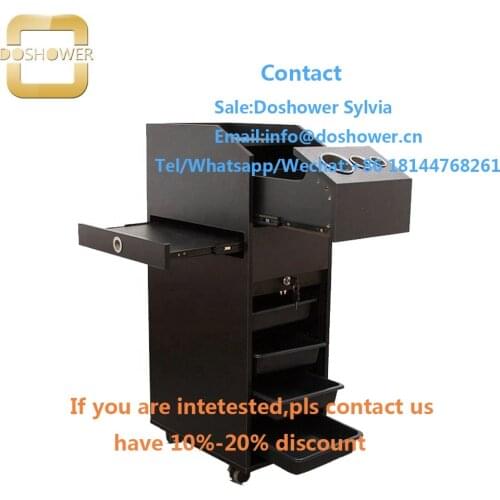 Hair trolley with wooden salon trolley modern for black salon cart trolley
