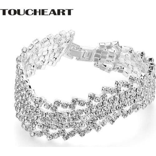 TOUCHEART Fashion Elegant Bracelets & Bangles Bridal Wedding Jewelry For Women Silver Crystal Charm Bracelets Femme SBR170075