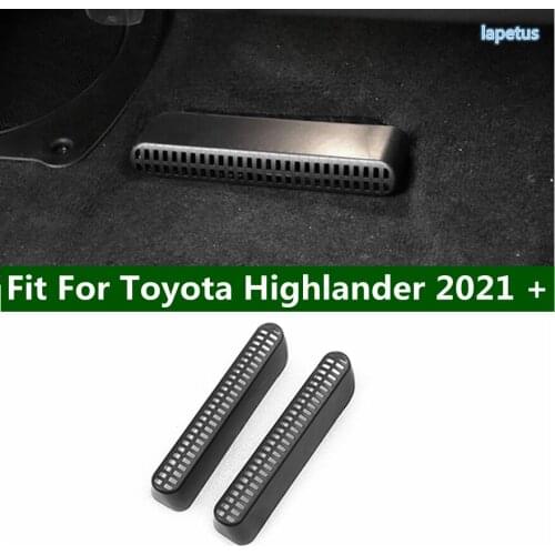 Lapetus Seat Under Dust Plug Air Condition AC Outlet Vent Protective Cover Trim Black Accessories Fit For Toyota Highlander 2021