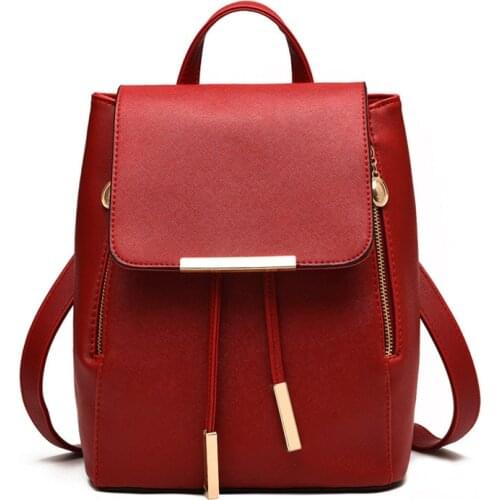 Women Backpack High Quality PU Leather School Bag Women Backpacks Girls Teenagers Interior Compartment Computer Interlayer