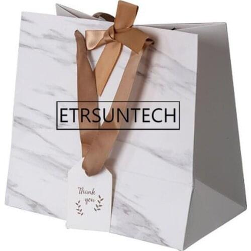 100pcs Creative Marble European Style Gift Bag Wedding Gift Box Gives Bride Wedding Favors and Gift Candy Bags for Guests