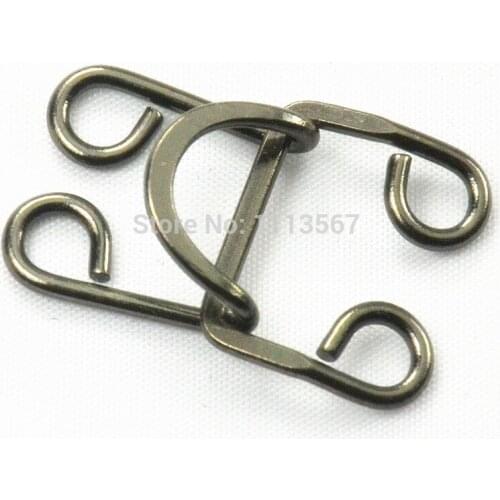 100pieces Craft Black Gun Metal Waist Extender Hooks & Eyes Clasps Sewing On Garment Button for Bag Clothes Hooks K116