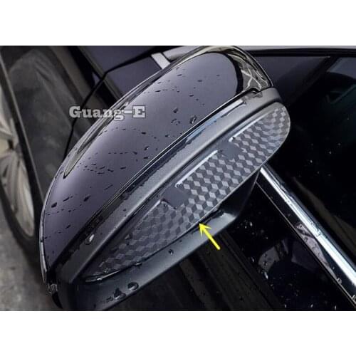 For Volkswagen VW Golf 7 2014 2015 2016 2017 Car Stick Rear Rearview Glass Mirror Trim Frame Rain Shield Sun Visor Eyebrow 2pcs