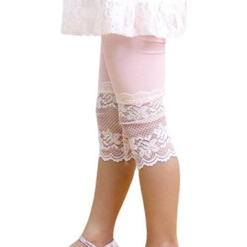 2021 Summer Kids Girls Leggings Children Baby Girl flower Toddlers comfort Stretchy capris Pants clothes 3-11Y