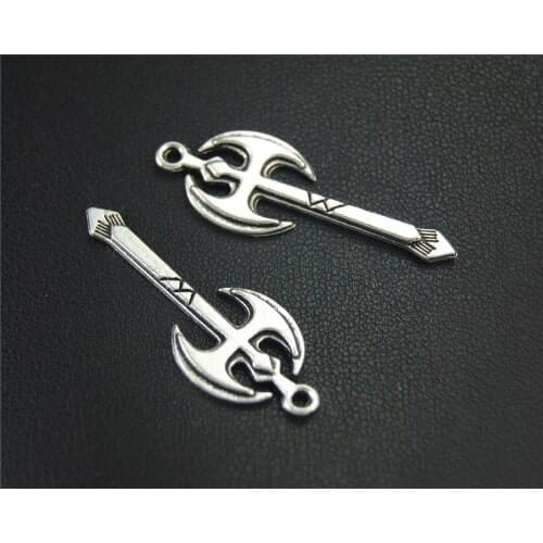 25pcs Silver Color Axe Charm Pendant DIY Necklace Bracelet Bangle Findings Fit Jewelry Making A1849