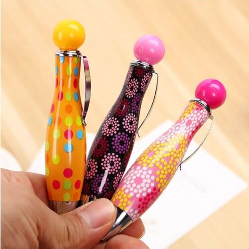 3Pcs Fat Spot Bowling Mini Lovely Ballpoint Pen Student Stationery Rotating Writing Pen Cute Ball Pen Retractable