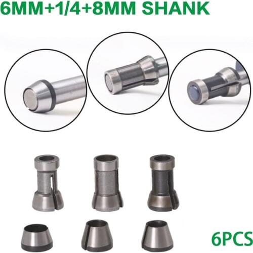 6mm 6.35mm 8mm Collet Chuck Adapter Engraving Trimming Machine Electric Router High Precision Router Bit Milling Cutter