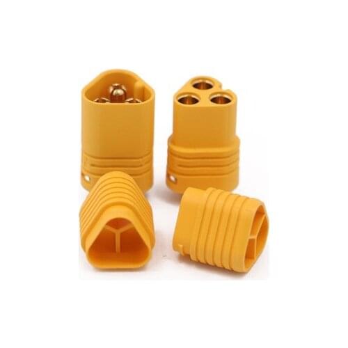 Aerops 2Pairs AMASS MT30 2mm 3 pole Bullet Connector Plug Set For RC ESC to Brushless Motor to Brushless Pump