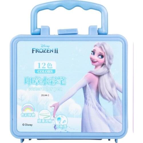 12-color Disney Frozen Mickey Seal Watercolor Pen Student Writing Painting Pen Children Graffiti Pen Gifts for Boys and Girls