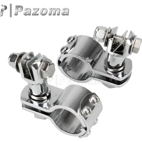 Aluminum Motorcycle Male Mount-Style 1 1/2" Chrome Engine Guard Footpeg Clamps For Harley Honda Suzuki 1 1/4" 1 1/8"