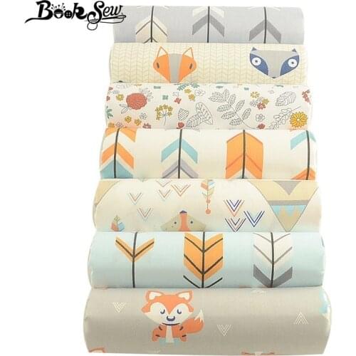 Booksew Telas Por Metro 100% Cotton Fabric Handmade 7 PCS/40cmx50cm DIY Patchwork Doll Sewing Home Cushion Pillow Bed Tissu