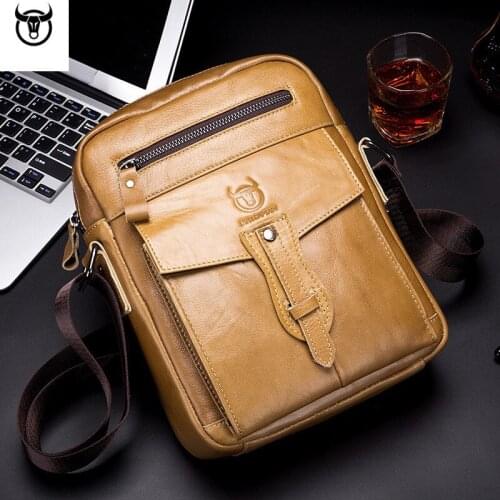 Brand Messenger Bag Men Genuine Leather Flap Mens Bags cow Leather Male Mens Shoulder Bag Crossbody Bags for man Handbags