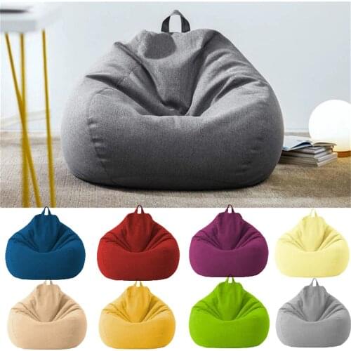 Lazy Sofa Cover Solid Chair Covers without Filler/Inner Bean Bag Pouf Puff Couch Tatami Living Room Furniture Cover Storage Bag