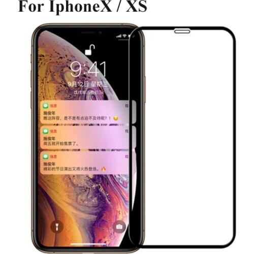 Black Full Cover Tempered Glass For Iphone X X S iphoneX XS Screen Protector Toughened Film For Iphone X S iPXS