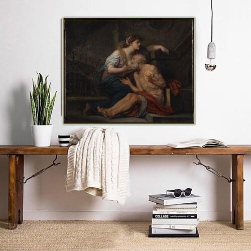 Citon Jean-Baptiste Greuze《Cimon and Pero- Roman Charity》Canvas Oil Painting World Famous Art Picture Wall Decor Home Decoration